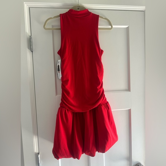 Red Women’s Mock Neck Bubble Dress Size S - Picture 8 of 11